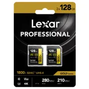 Carte mémoire LEXAR SD PRO GOLD 128 G V 60 2 PACK