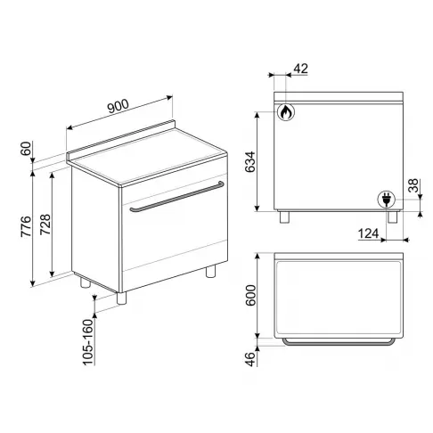 Piano de cuisson dessus gaz SMEG CG90X2 - 3