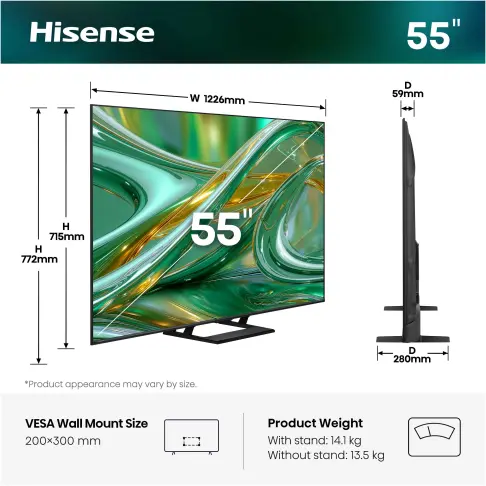 Tv led 55'' HISENSE 55E8S - 2