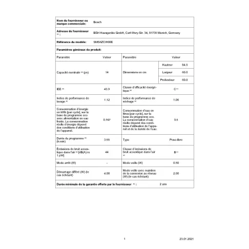 Lave-vaisselle 60 cm BOSCH SMS6ZCW00E - 2