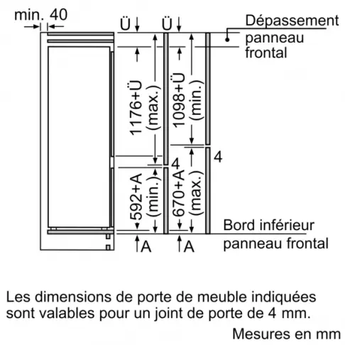 Réfrigérateur intégrable combiné inversé BOSCH KIV87NSF0 - 8