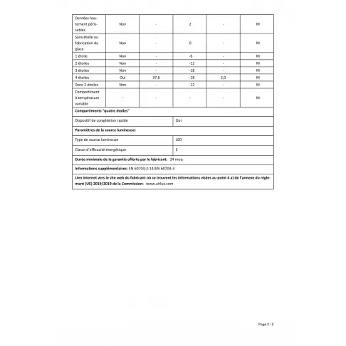 Réfrigérateur intégré 2 portes AIRLUX ARI1450 - 4