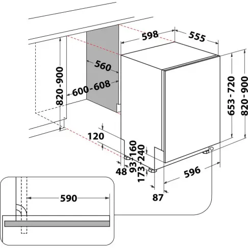 Lave-vaisselle tout intégré 60 cm WHIRLPOOL W8IHT40T - 8