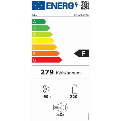 Réfrigérateur intégrable combiné inversé BEKO BCHA306E3SN - 9