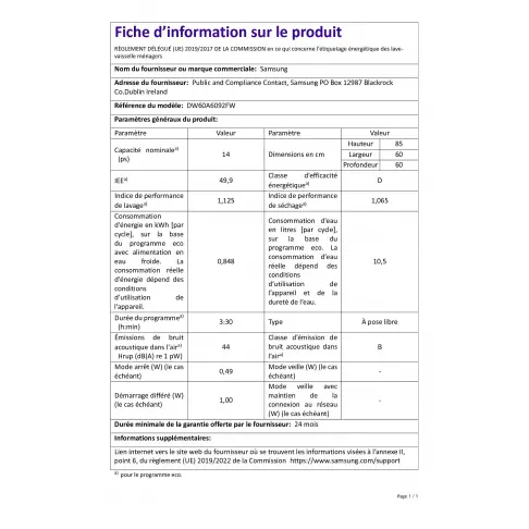 Lave-vaisselle 60 cm SAMSUNG DW60A6092FW - 4