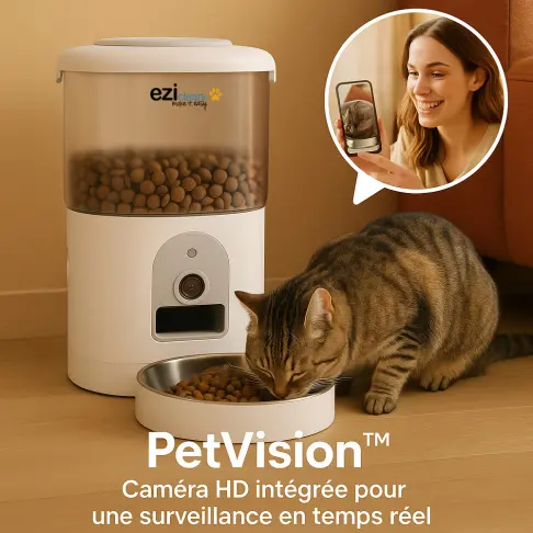 Distributeur de croquettes et fontaine EZICLEAN NUTRIBOTCAM+X - 7