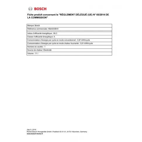 Four hydrolyse - écoclean BOSCH HBA 553 BV 0 - 2