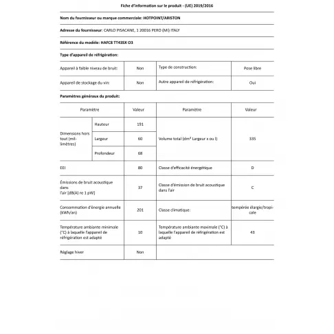 Réfrigérateur combiné inversé HOTPOINT-ARISTON HAFC8TT43SXO3 - 4