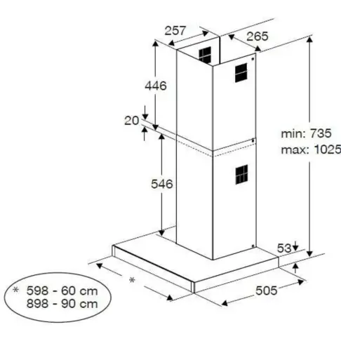 Hotte décorative BEKO BHCB61622BXH - 2