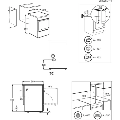 Cuisinière vitrocéramique ELECTROLUX LKR664177W - 3