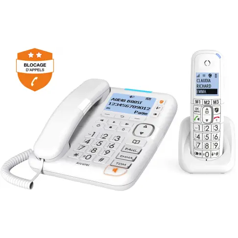 Téléphone sans fil + filaire ALCATEL XL785COMBOVOICEBLANC - 1