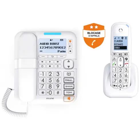 Téléphone sans fil + filaire ALCATEL XL785COMBOVOICEBLANC - 4