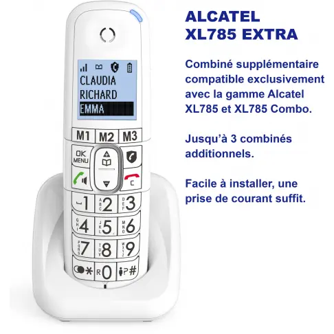 Téléphone sans fil + filaire ALCATEL XL785COMBOVOICEBLANC - 8