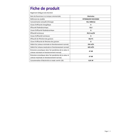 Hotte décorative ELECTROLUX EFF 90462 OX - 2