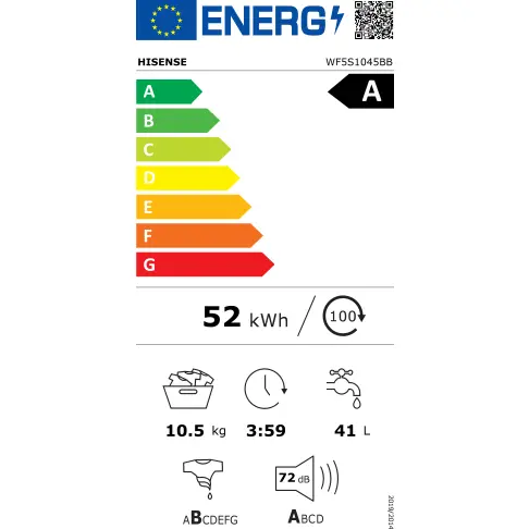 Lave-linge frontal HISENSE WF5S1045BB - 6