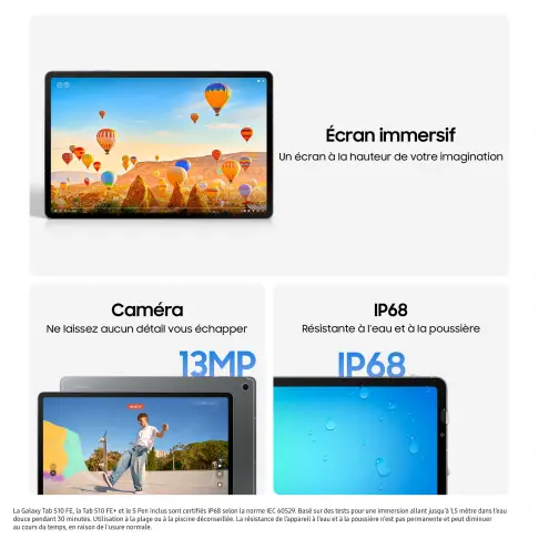 SAMSUNG Galaxy Tab S10 FE Wi-Fi Gris - 128Go - 11