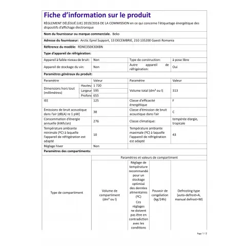 Réfrigérateurs 2 portes BEKO RDNE350K30XBN - 5