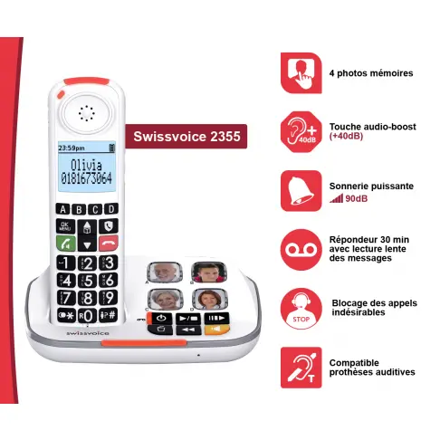 Téléphone sans fil SWISS VOICE XTRA2355 - 5