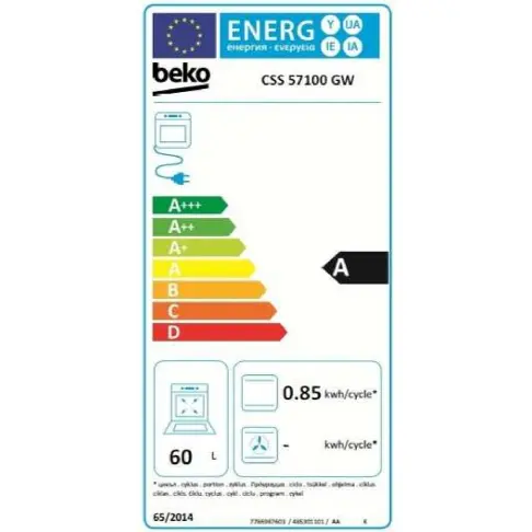 Cuisiniere dessus vitro BEKO CSS 57100 GW - 2