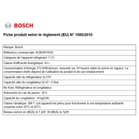 Réfrigérateur combiné inversé BOSCH KGN 39 VW 35 - 2