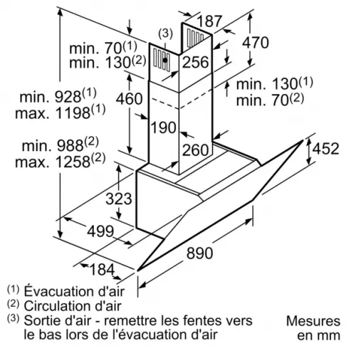 Hotte décorative murale BOSCH DWK 98 JM 60 - 6