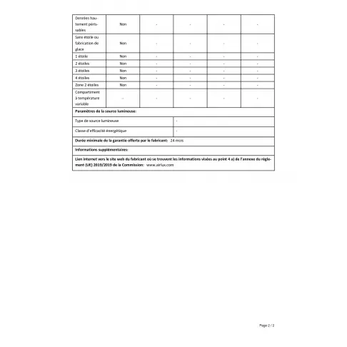 Réfrigérateur intégré 1 porte AIRLUX ARITU177 - 3