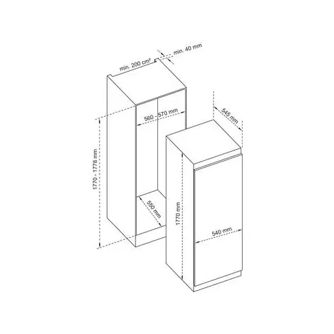 Réfrigérateur intégré 1 porte AIRLUX ARITU177 - 4