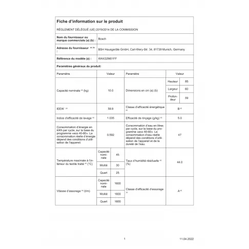 Lave-linge hublot BOSCH WAX32M01FF - 6