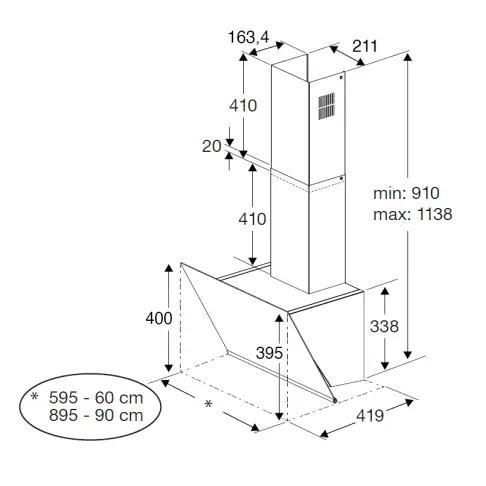 Hotte décorative BEKO BHCA92442BBH - 7