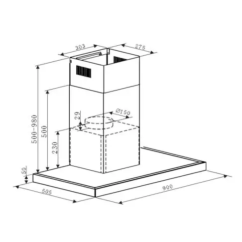 Hotte décorative ROSIERES RHP90TX - 2