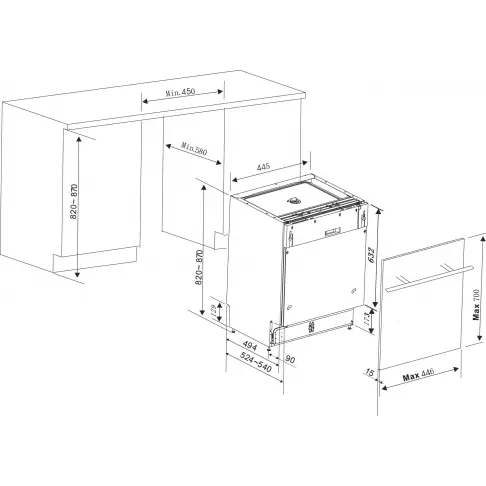 Lave-vaisselle intégré 45 cm BRANDT VS 1010 X - 4