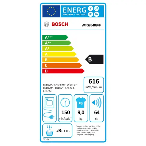 Sèche-linge frontal BOSCH WTG 85409 FF - 6