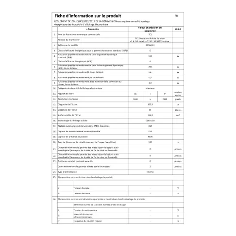 Télé led 65 pouces TCL 65C849 - 2