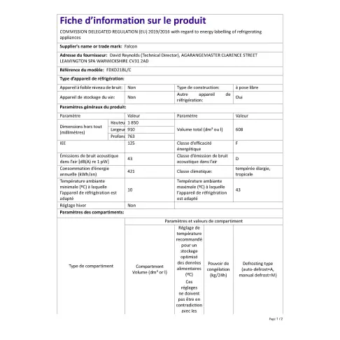 Réfrigérateur multi-portes FALCON FDXD21BLC - 2