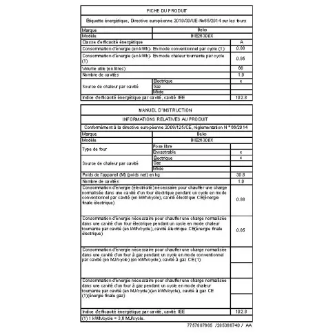 Four email lisse BEKO BIE 26300 X - 2