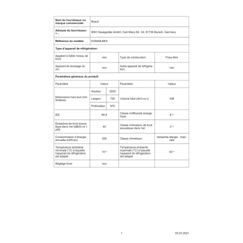 Réfrigérateur combiné inversé BOSCH KGN49LBEA - 6