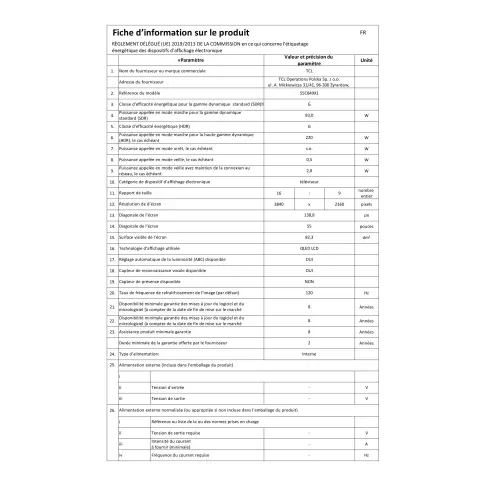 Télé led 55 pouces TCL 55C849 - 2