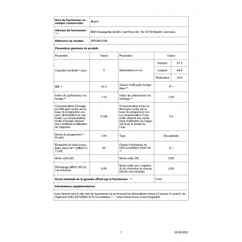 lave-vaisselle tout intégré 45 cm BOSCH SPV 2 IKX 10 E - 9