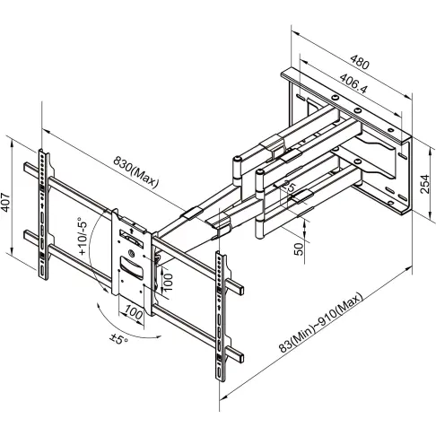 Support mural MULTIBRACKETS KC-MB-SDB 6546 - 11