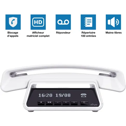 Téléphone sans fil ALCATEL EPUREPREMIUMBLANC - 2