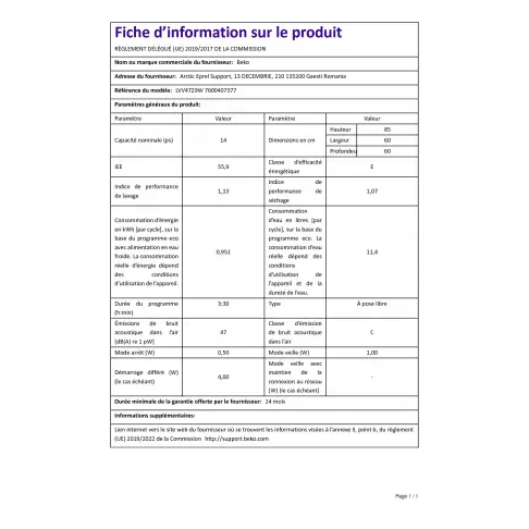 Lave-vaisselle 60 cm BEKO LVV4729W - 10