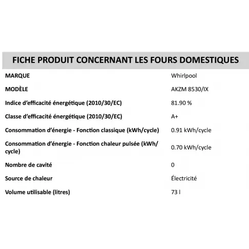 Four pyrolyse WHIRLPOOL AKZM 8530 IX - 2