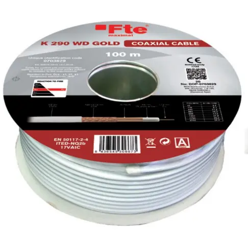 Câble coaxial télé 75e FTE K290WD-GOLD - 1