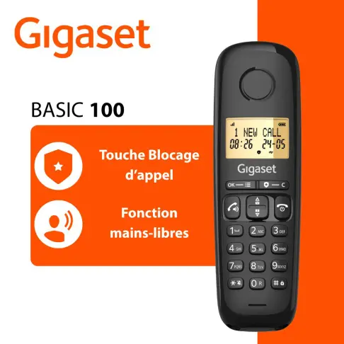 Téléphone sans fil GIGASET BASIC100NOIR - 3
