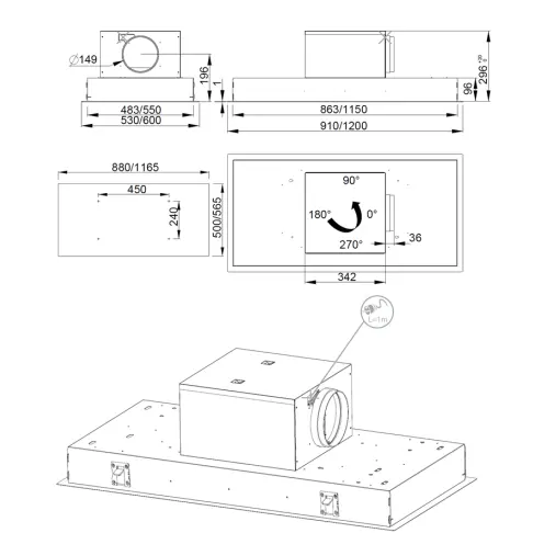 Hotte de plafond ROBLIN 6678605 - 2