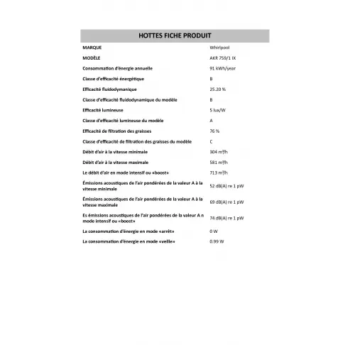 Hotte décorative WHIRLPOOL AKR759/1IX - 4