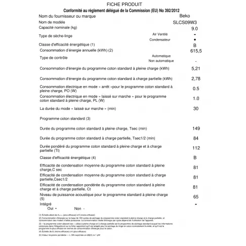 Sèche-linge frontal BEKO SLCS09W3 - 8