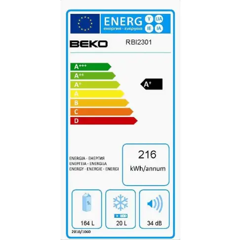 Réfrigérateur intégré 1 porte BEKO RBI 2301 - 2