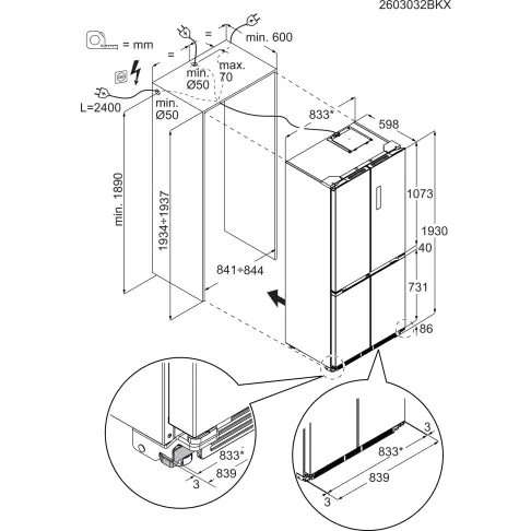 Réfrigérateur encastrable multi-portes ELECTROLUX LLT8HE49U0 - 12