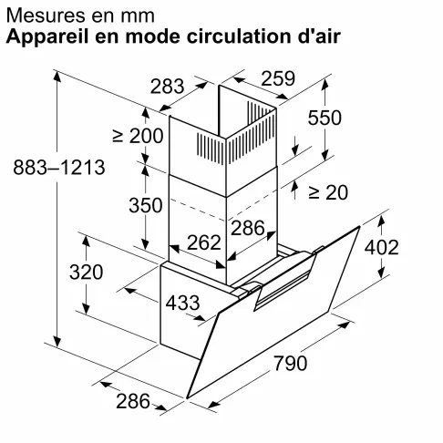 Hotte décorative BOSCH DWK87FN60 - 7
